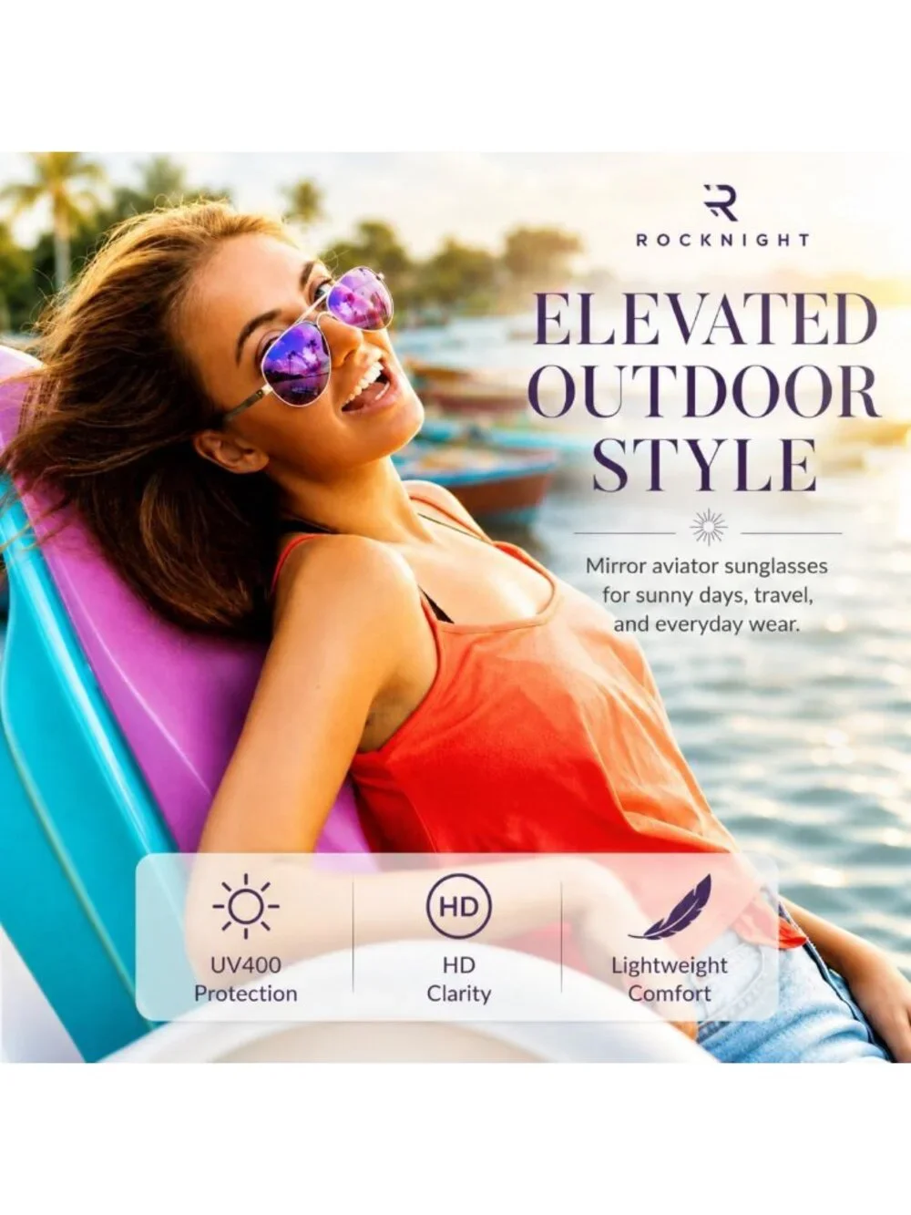 Stylish Polarized Aviator Sunglasses for Men & Women - UV400 Protection, Metal